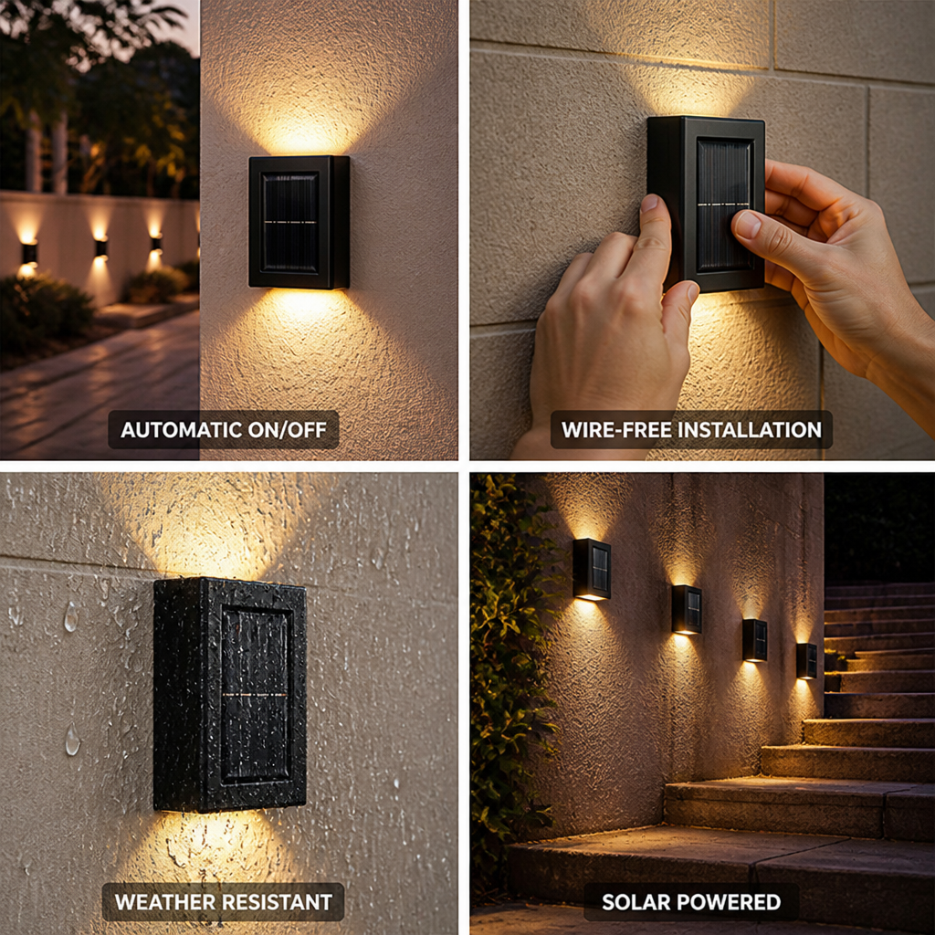 Solar Dusk-to-Dawn LED Wall Light (IP65 Weather-Resistant) | elesira