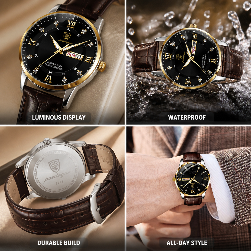 Waterproof Luminous Stainless Steel Men's Watch | elesira