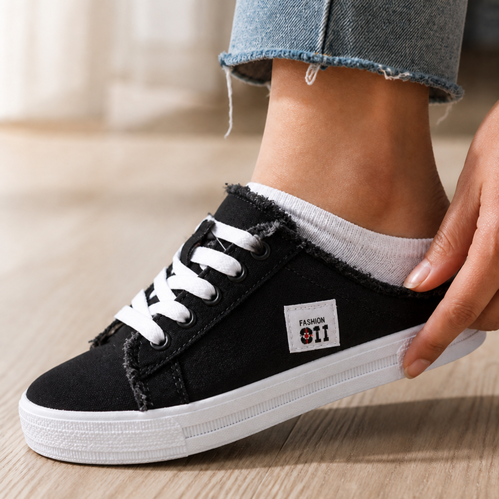 VivaStride Denim Mule Sneakers | Κάντε ανάλαφρα βήματα, δείξτε δυναμική και νιώστε ασταμάτητη όλη μέρα | elesira
