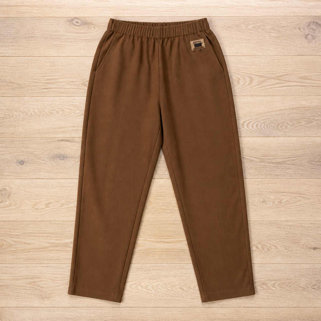 VeloraEase – Relaxed Tapered Cotton Pants with Elastic Comfort Waist | elesira