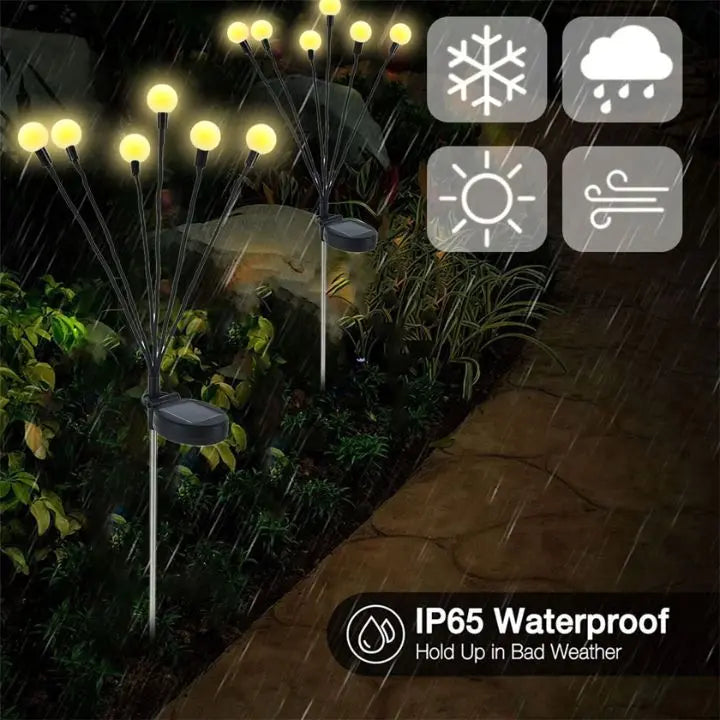 Waterdichte zonnelantaarns met vuurvliegjes en 6 leds | elesira