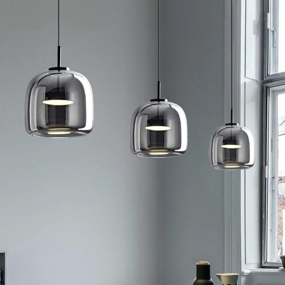 MidnightShine – Candeeiro suspenso de design em vidro preto | elesira