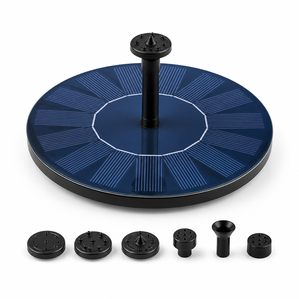 Solar-Powered Floating Fountain (6 Interchangeable Nozzles) | elesira