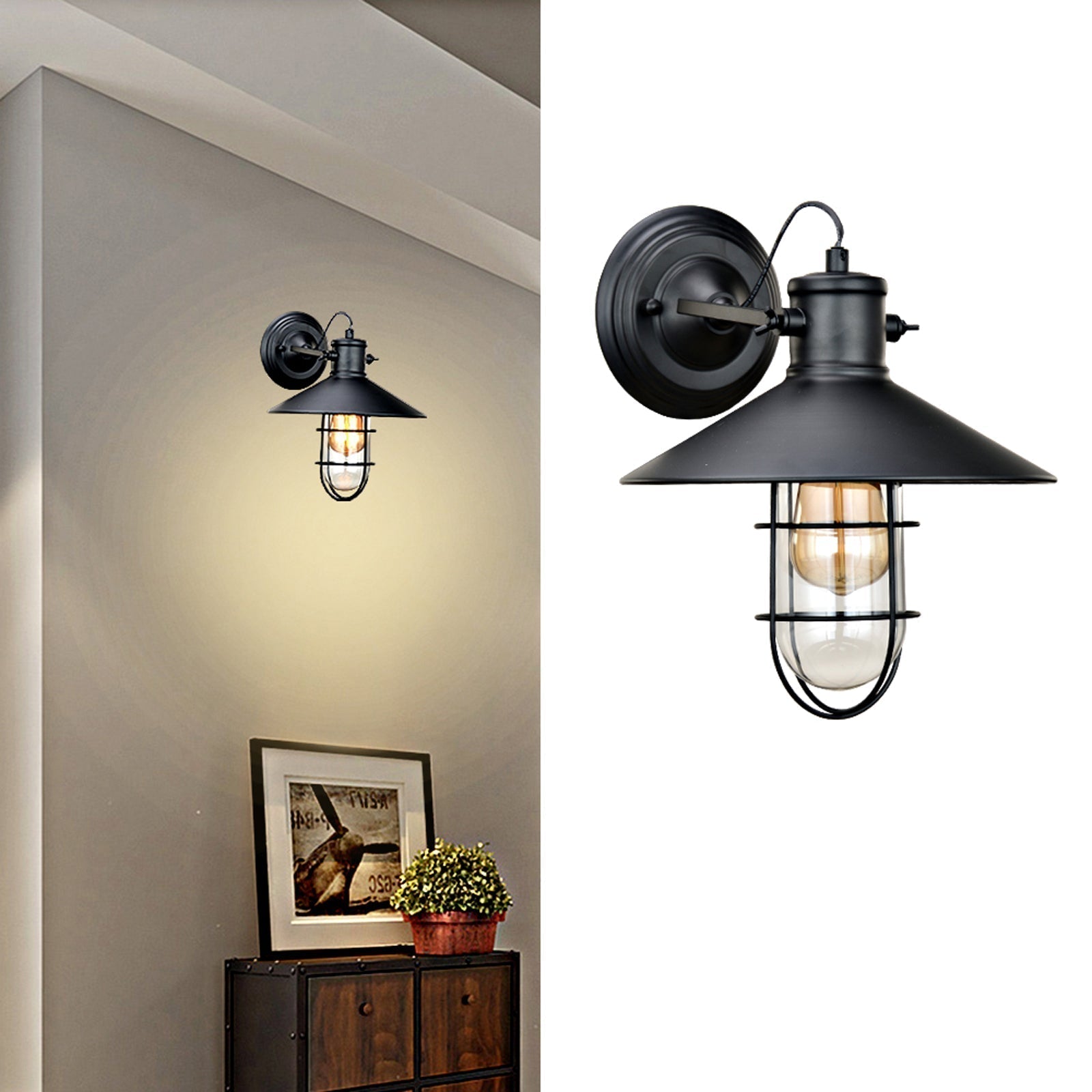 Black Modern Wall Sconce Light | elesira