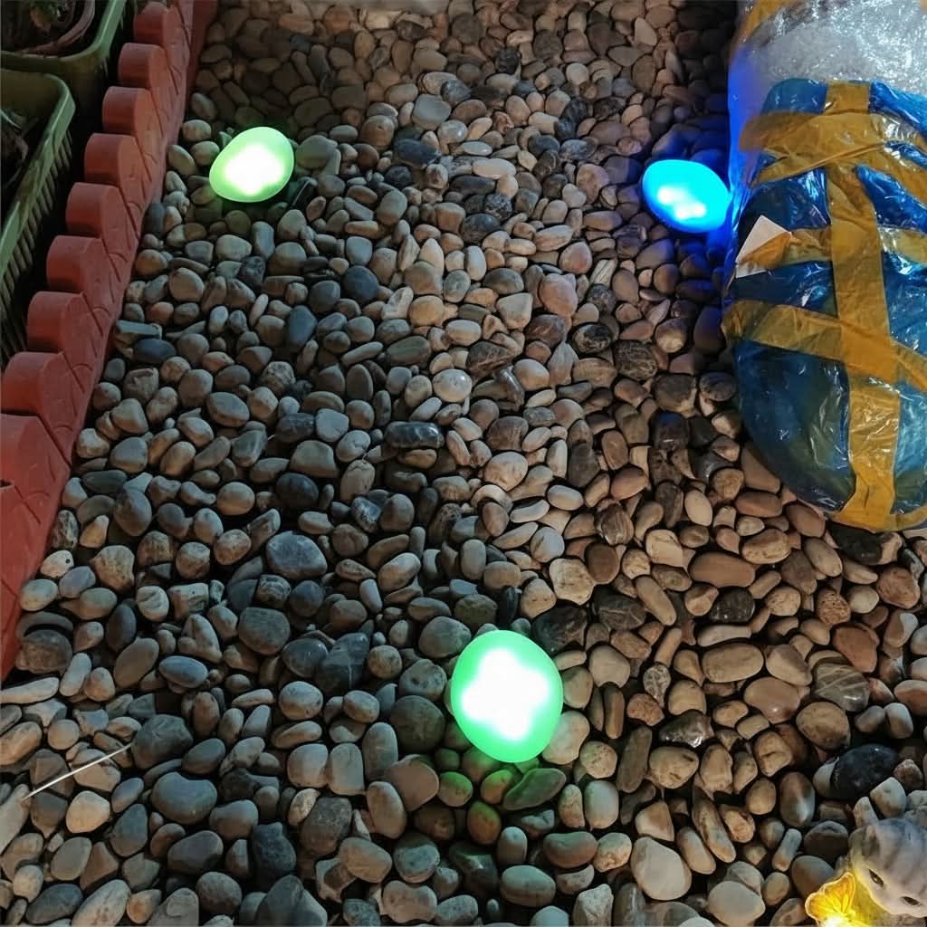 Solcellsdriven sfärlampa i stenimitation för trädgården – solcellsdriven | elesira