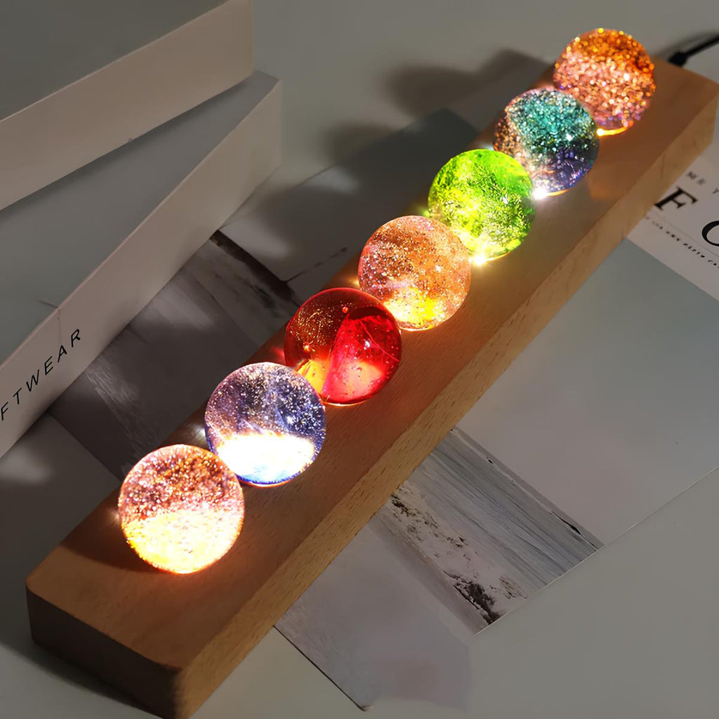 Celestial Glow Crystal Orbs – 7 Galaxy-Inspired Lights | elesira