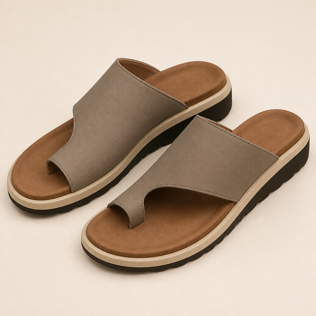 Solivra – Wedge Sandals for Bunion Relief with Toe-Aligning Strap | elesira