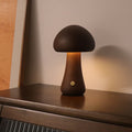 LUMONIGHT | Wooden Mushroom LED Night Light with Touch Switch | Atmospheric Lighting | Child Friendly Lamp | elesira