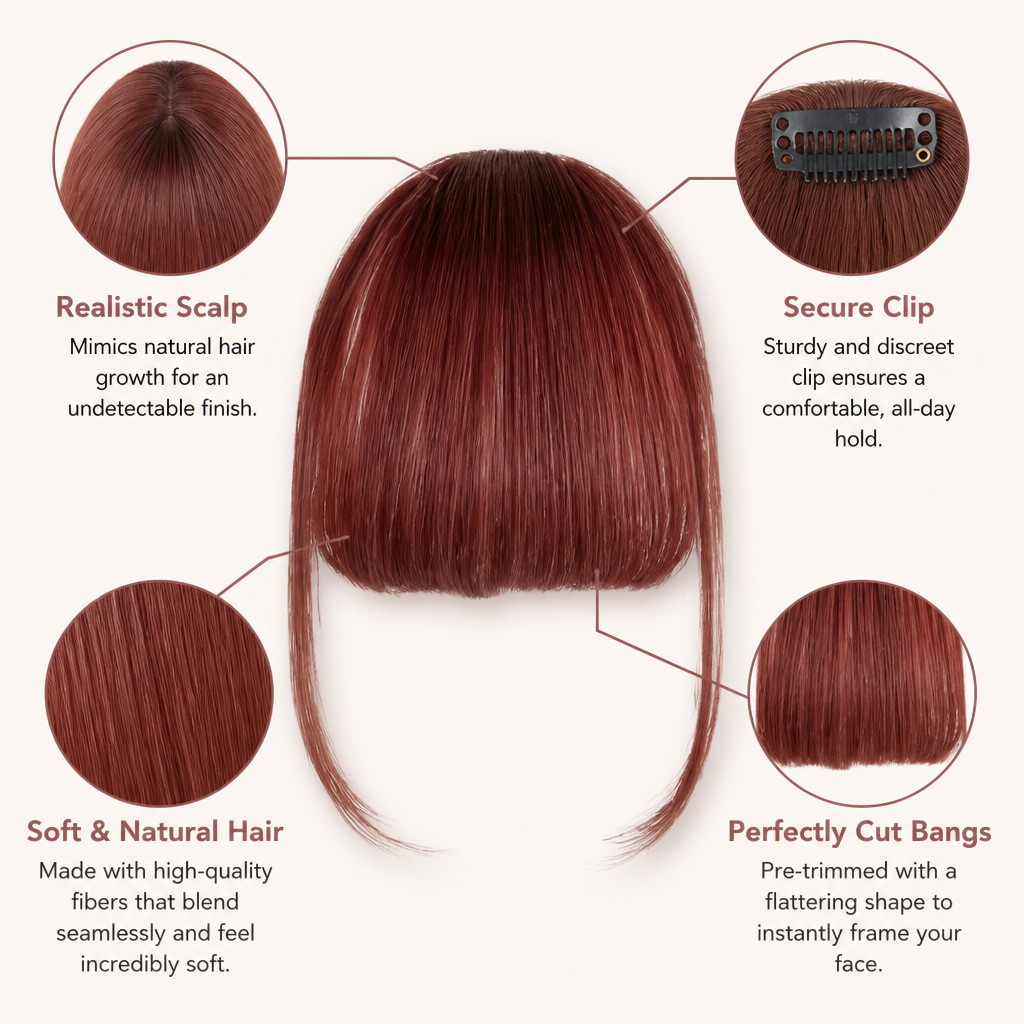 VelvetVeil | Instantly Own Every Room with Effortless, Flawless Bangs | elesira