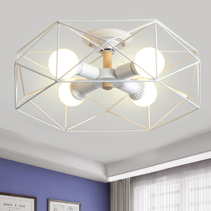 IndustrialGlow – Semi-recessed ceiling lamp with geometric design | elesira