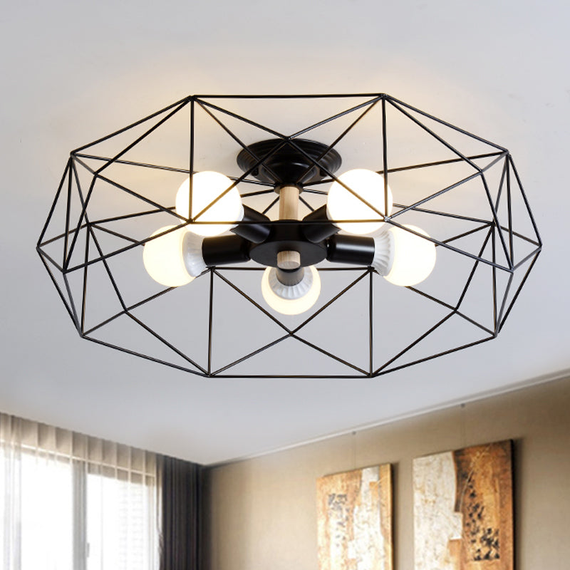 IndustrialGlow – Semi-recessed ceiling lamp with geometric design | elesira