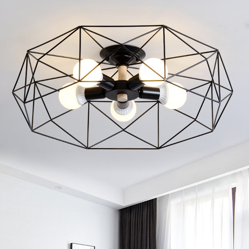 IndustrialGlow – Semi-recessed ceiling lamp with geometric design | elesira