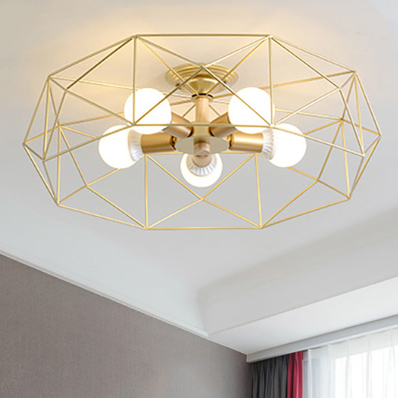 IndustrialGlow – Semi-recessed ceiling lamp with geometric design | elesira