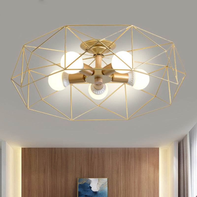 IndustrialGlow – Semi-recessed ceiling lamp with geometric design | elesira