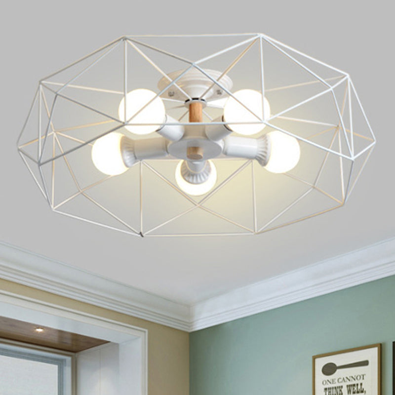 IndustrialGlow – Semi-recessed ceiling lamp with geometric design | elesira