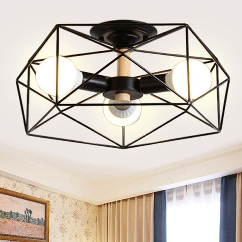 IndustrialGlow – Semi-recessed ceiling lamp with geometric design | elesira