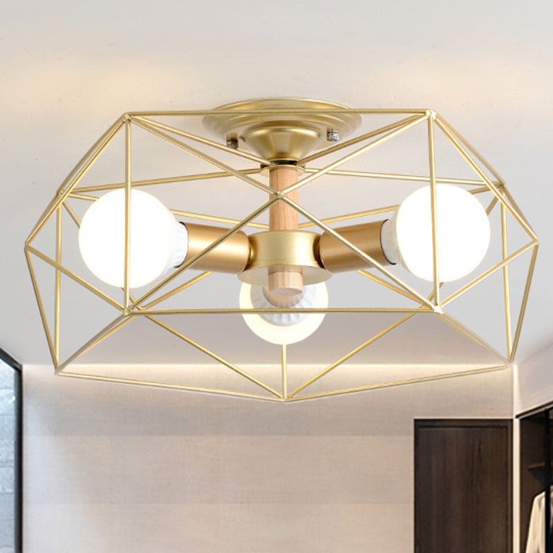 IndustrialGlow – Semi-recessed ceiling lamp with geometric design | elesira