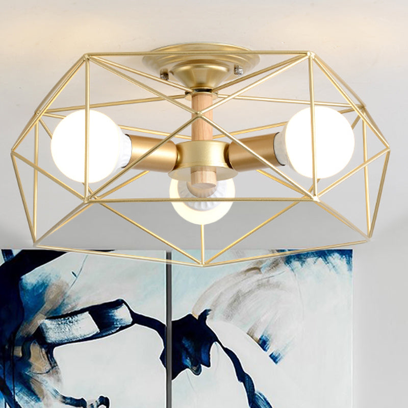 IndustrialGlow – Semi-recessed ceiling lamp with geometric design | elesira