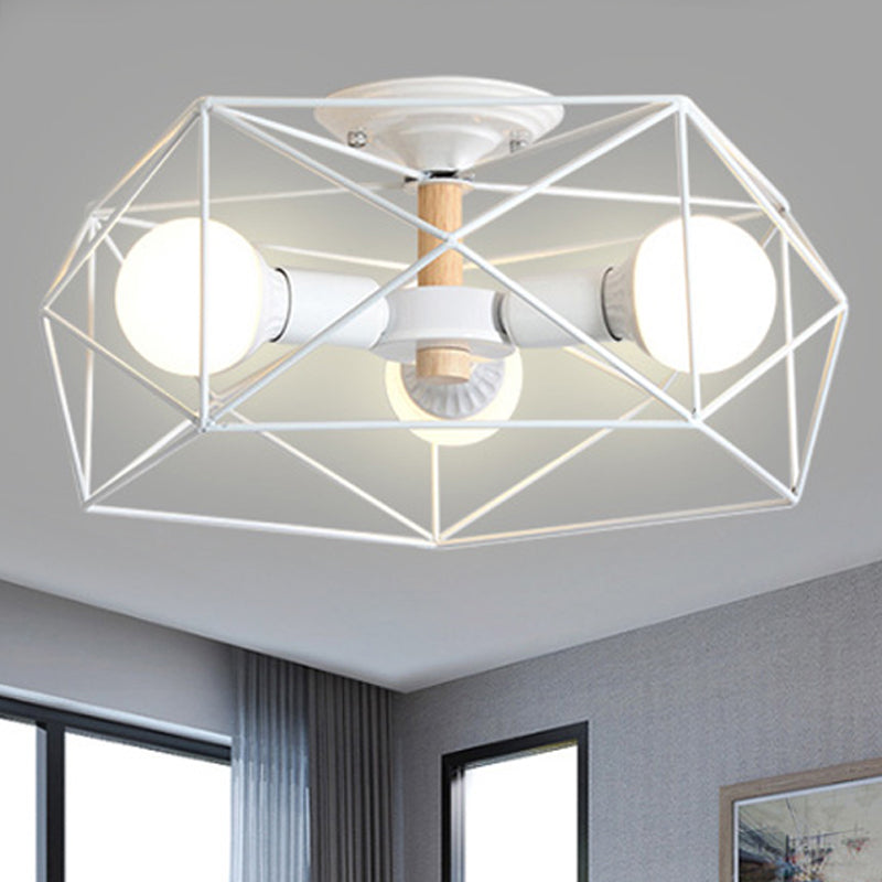 IndustrialGlow – Semi-recessed ceiling lamp with geometric design | elesira