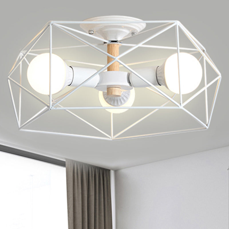 IndustrialGlow – Semi-recessed ceiling lamp with geometric design | elesira