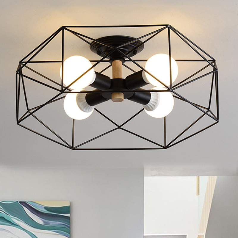 IndustrialGlow – Semi-recessed ceiling lamp with geometric design | elesira