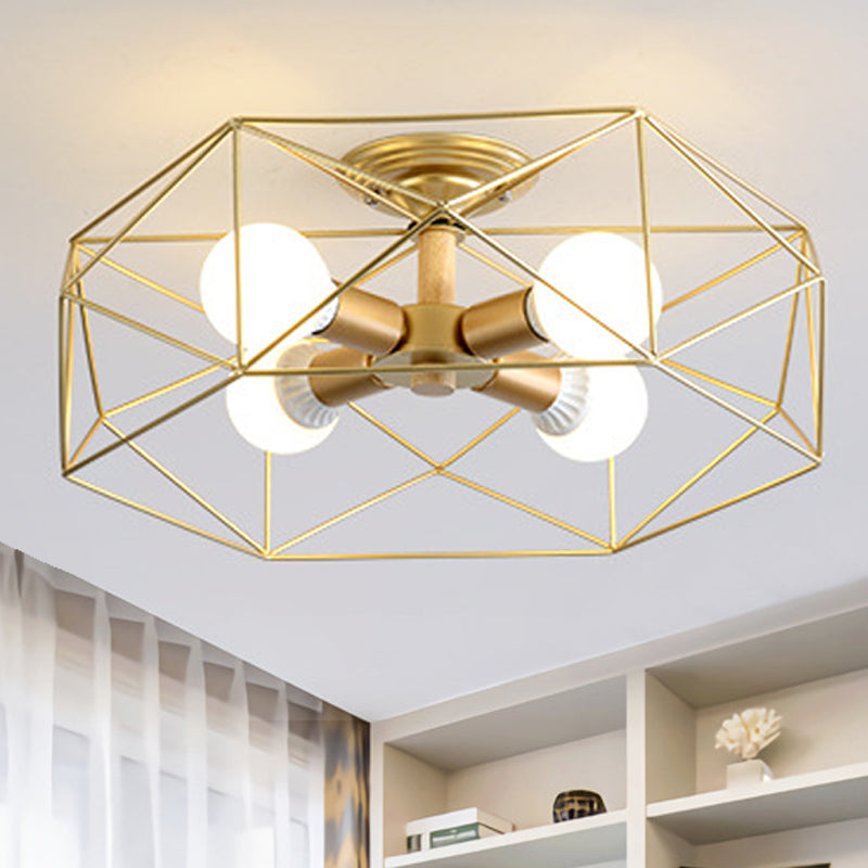 IndustrialGlow – Semi-recessed ceiling lamp with geometric design | elesira
