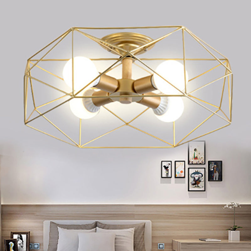 IndustrialGlow – Semi-recessed ceiling lamp with geometric design | elesira