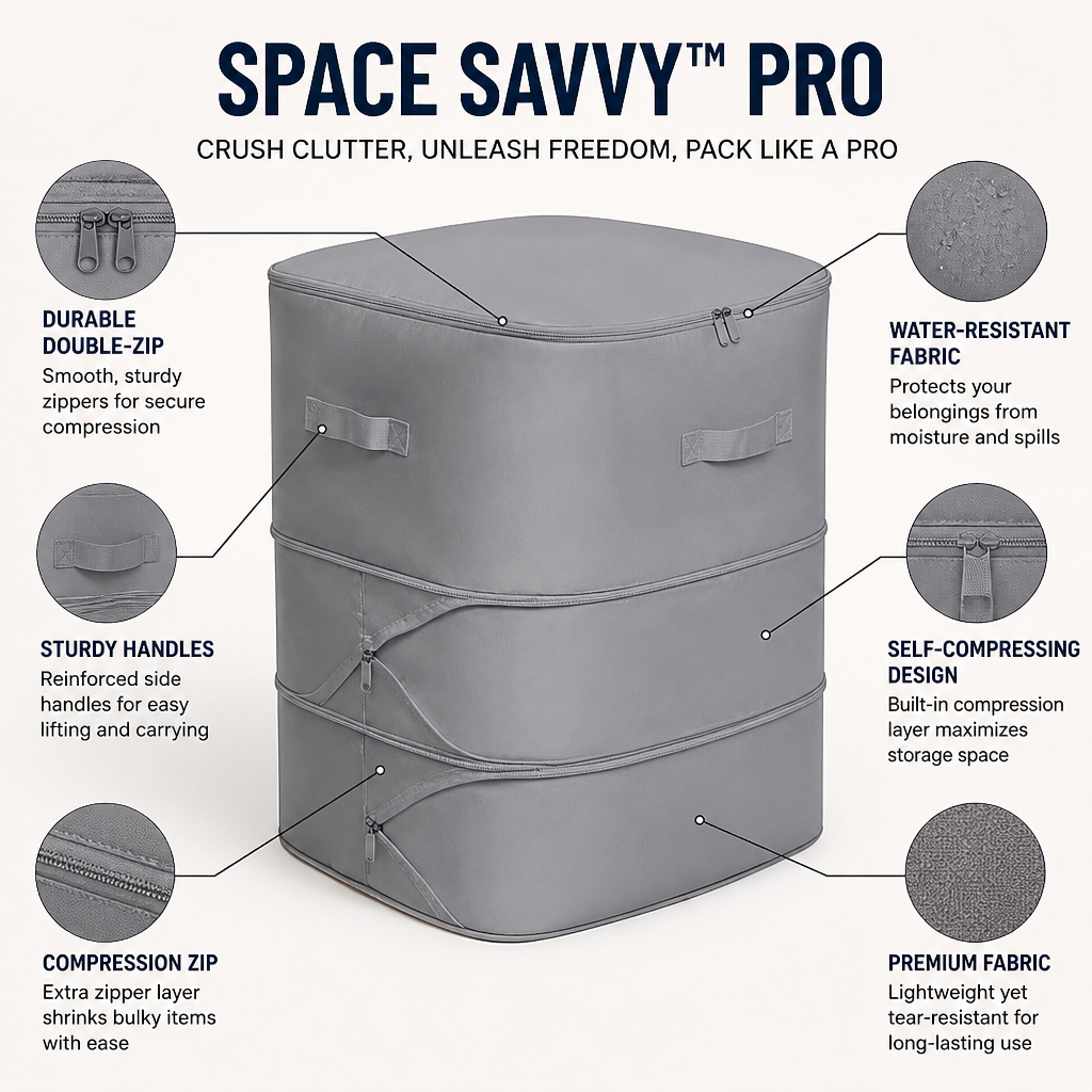 SpaceSavvy Pro - השתלטו על הבלגן, השתחררו וארזו כמו מקצוענים | elesira