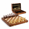 Solid Wood Foldable & Portable Chess Set (Includes Extra Queens) | elesira