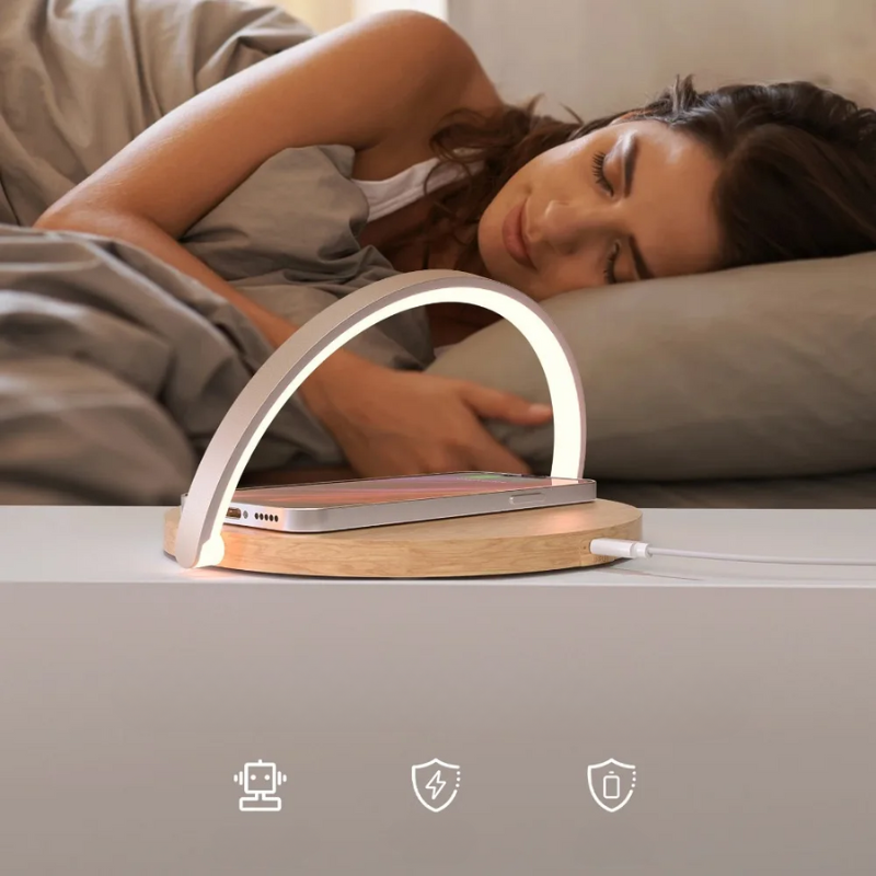 Practical - Wireless Charger 15W with Adjustable Touch Lamp for iPhone and AirPods | elesira
