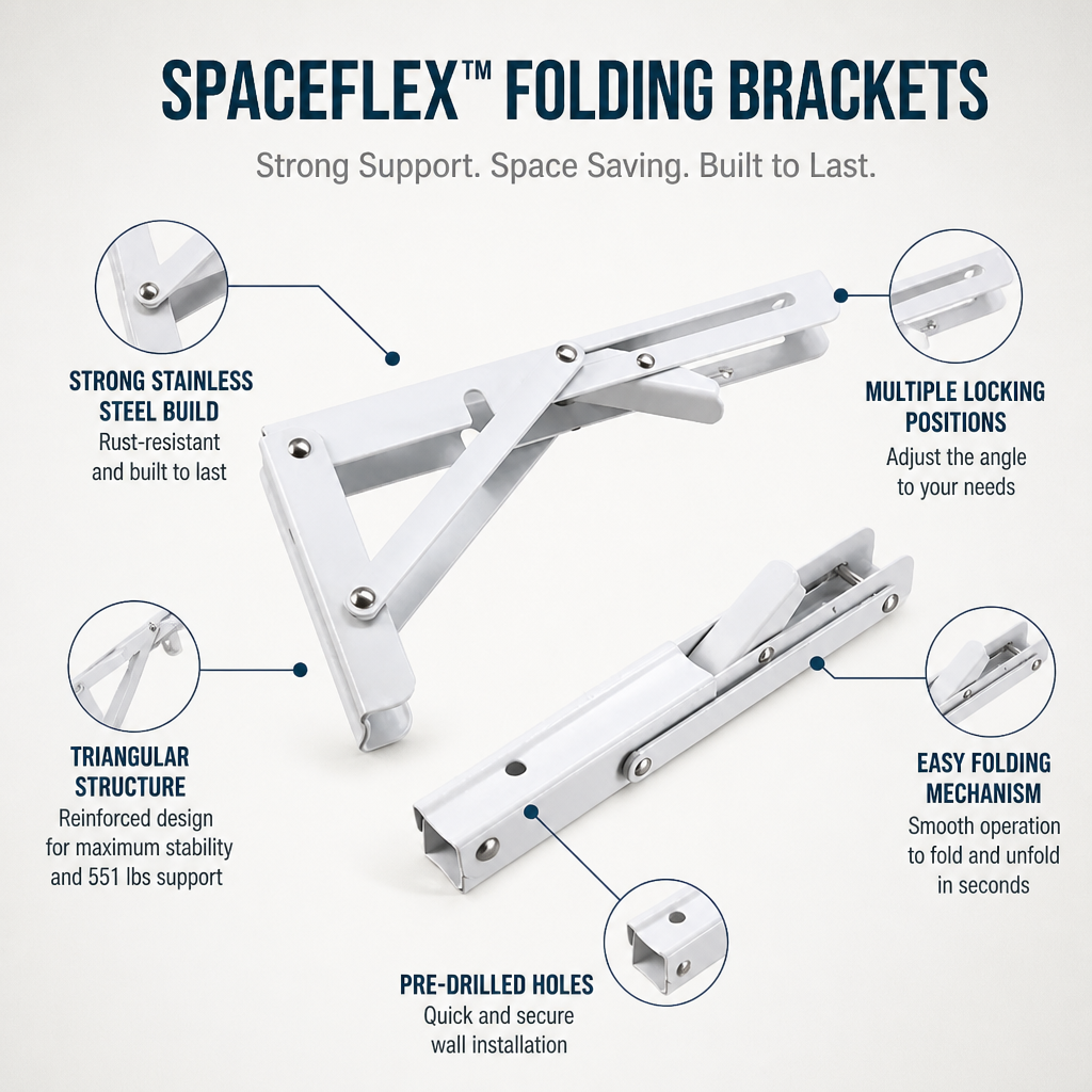 SpaceFlex | קפלו את המדפים ואחסנו אותם כדי להחזיר לעצמכם כל סנטימטר של שטח רצפה | elesira
