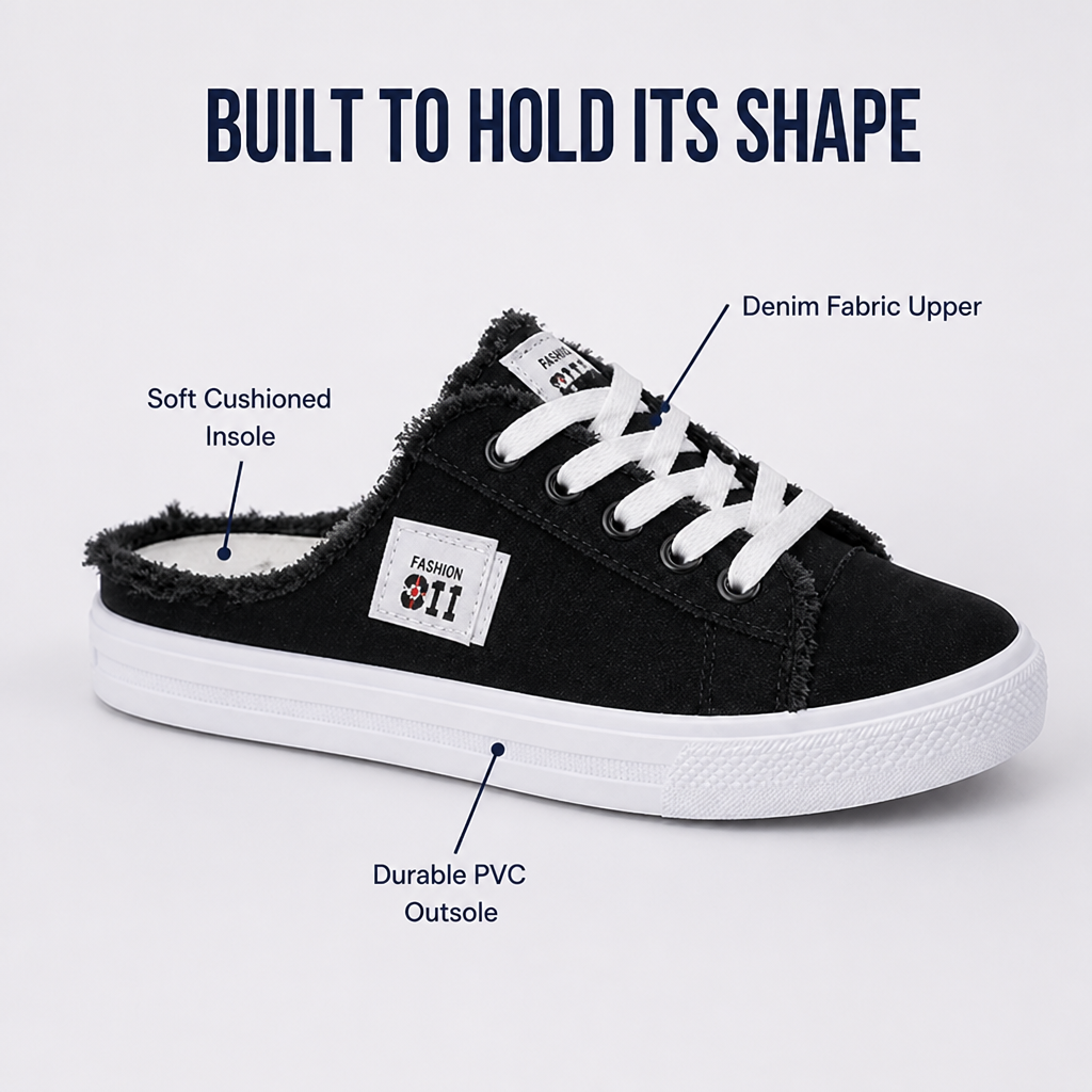 VivaStride Denim Mule Sneakers | Κάντε ανάλαφρα βήματα, δείξτε δυναμική και νιώστε ασταμάτητη όλη μέρα | elesira