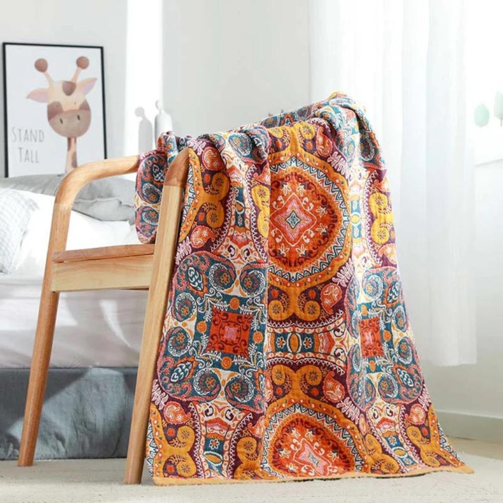 Serviette en coton de style vintage à motif bohème | elesira