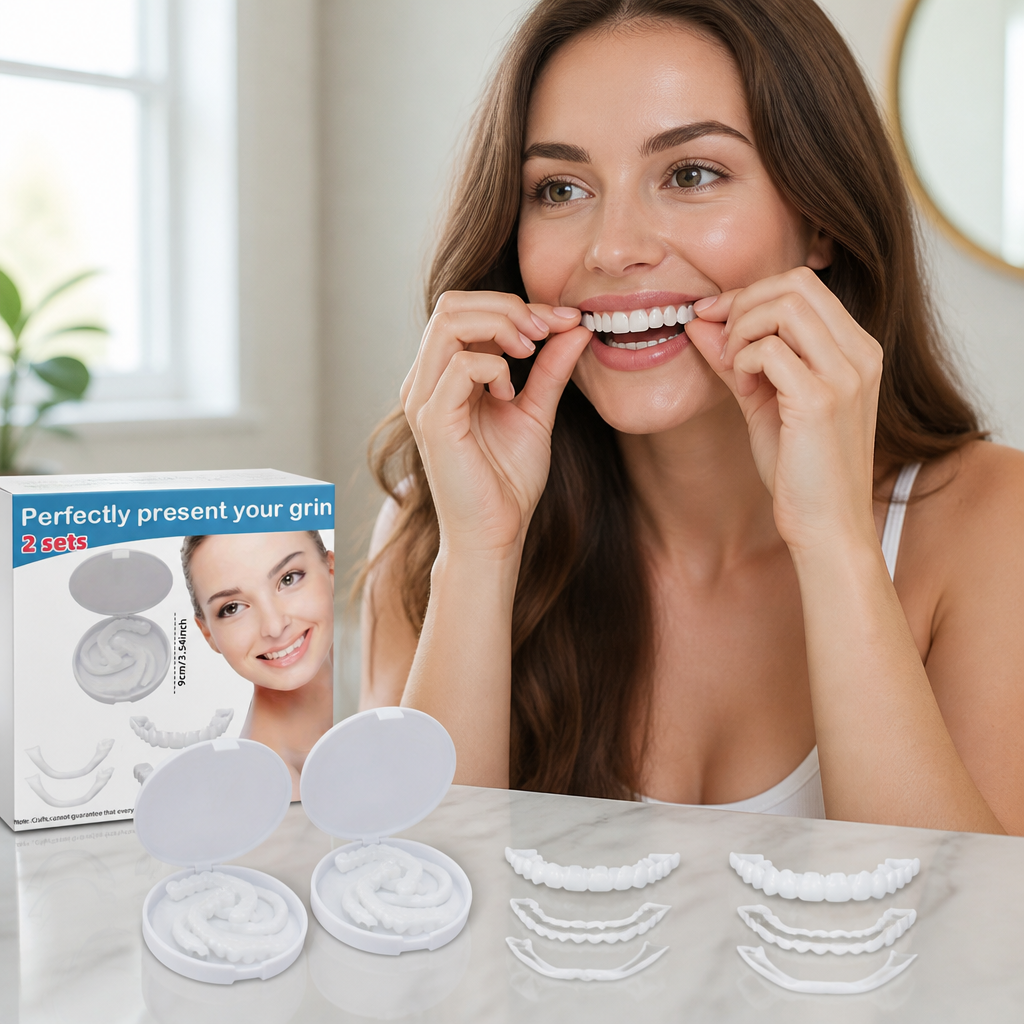Snap-On Natural-Look Teeth Veneers (Top & Bottom) | elesira