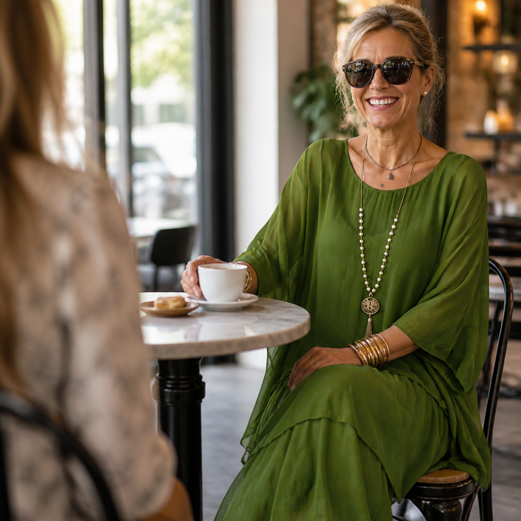 VeroLuxe – Flowy Tiered Maxi Dress with Cape Sleeves | elesira