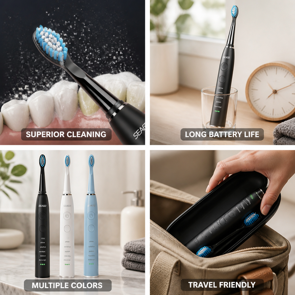 Sonic Rechargeable Electric Toothbrush (Long Battery Life) | elesira