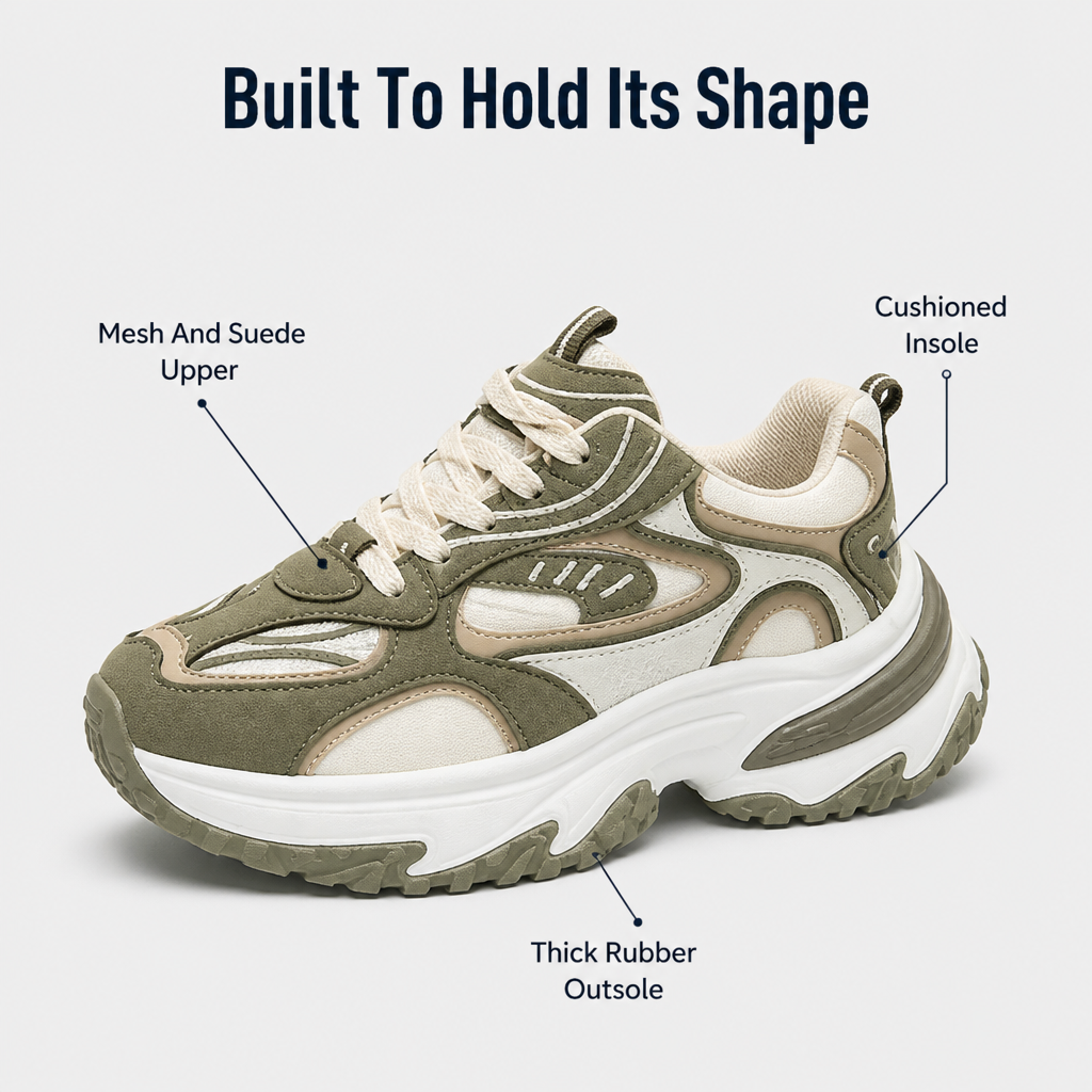 VeroStride-khaki-sneakers | Ubesværet elegance møder skyagtig komfort hele dagen | elesira
