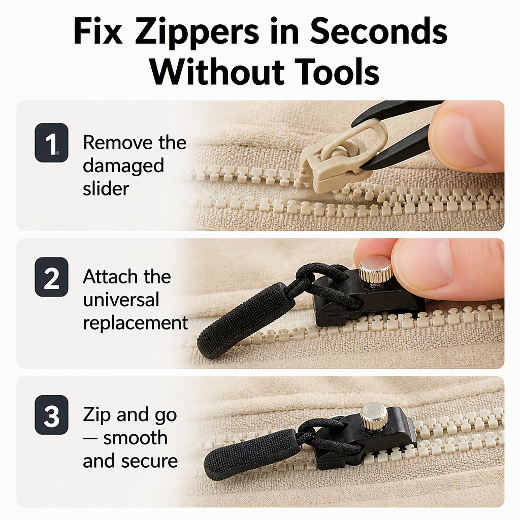 SlipFix | Bring Your Favorite Zippers Back to Life in Seconds, Hassle-Free | elesira