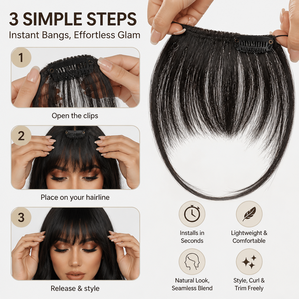 VelvetVeil | Instantly Own Every Room with Effortless, Flawless Bangs | elesira