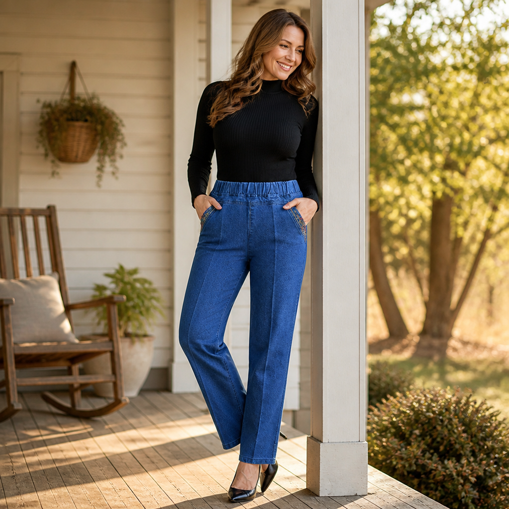 VelloraFlex | Jeans That Sculpt Your Curves and Free Your Every Move | elesira