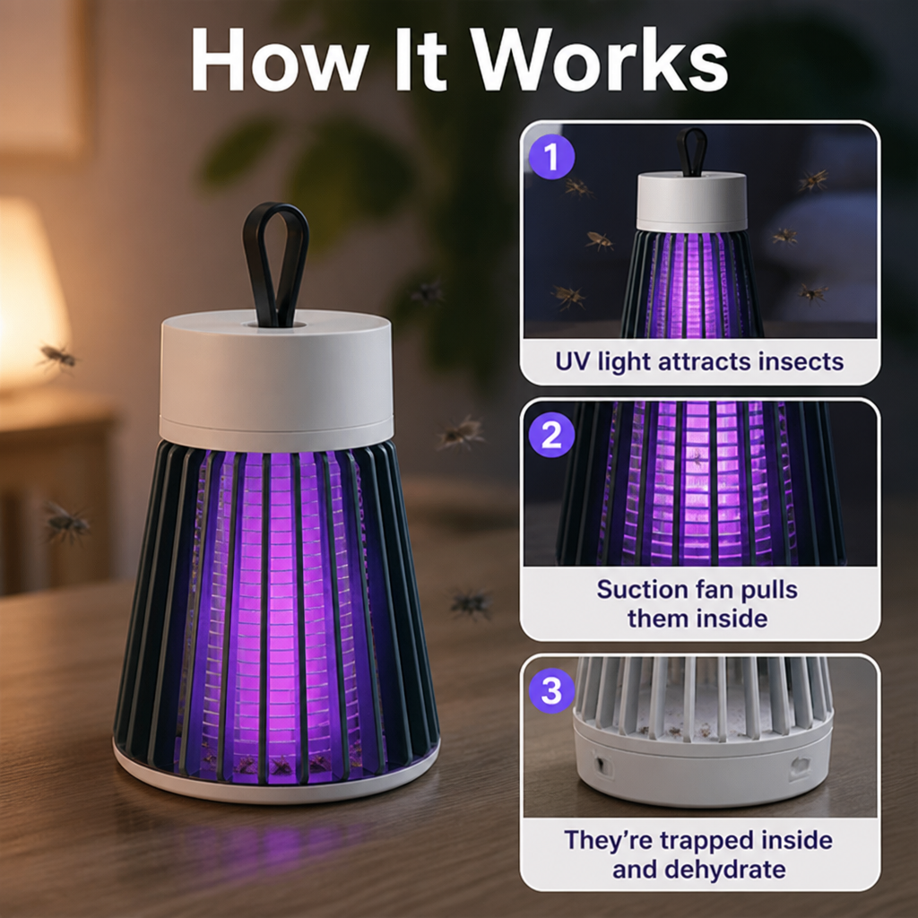 ZephyrGuard Mosquito & Fly Trap Lamp | Silent, Chemical-Free Protection for Peaceful, Bite-Free Living | elesira