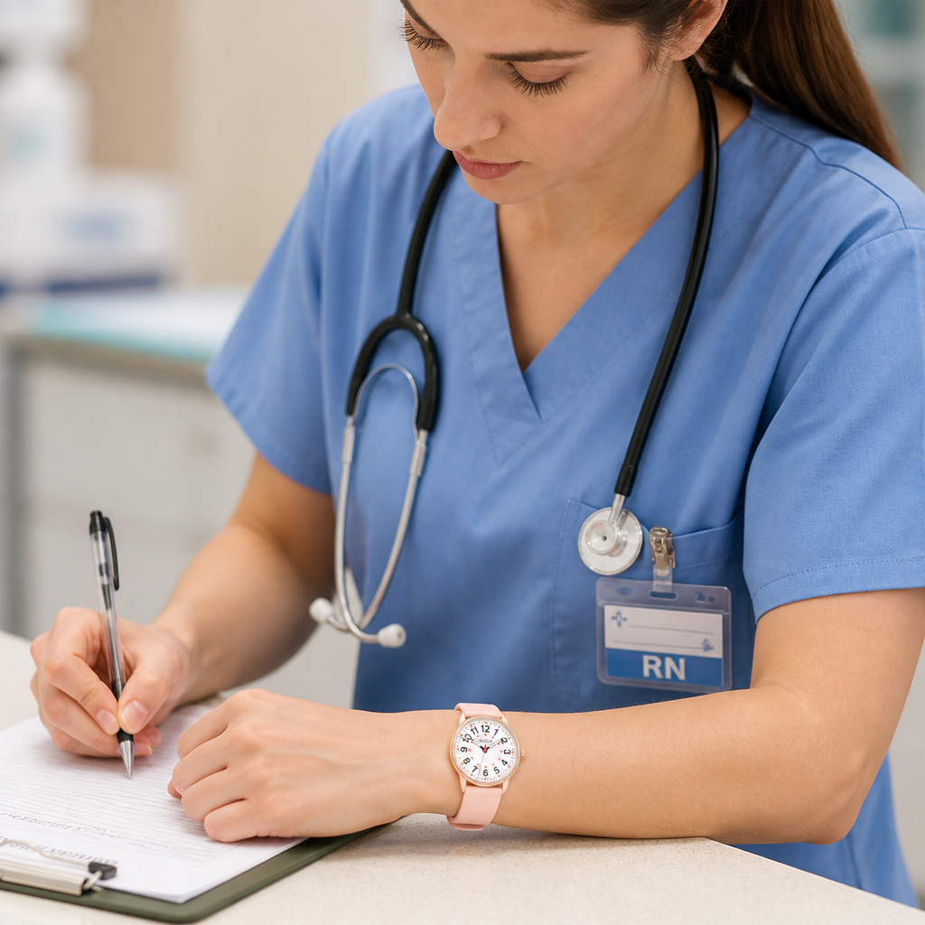 Montre étanche et lumineuse pour infirmières avec trotteuse | elesira