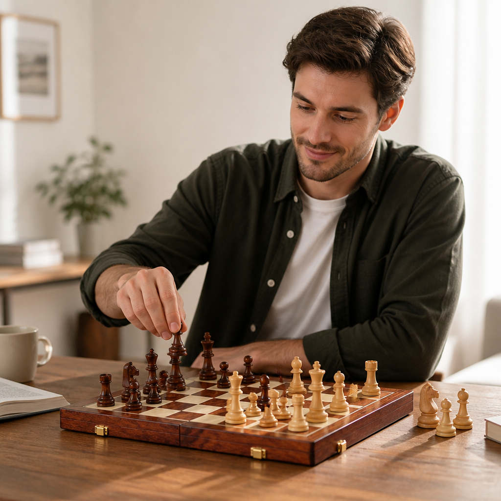 Solid Wood Foldable & Portable Chess Set (Includes Extra Queens) | elesira