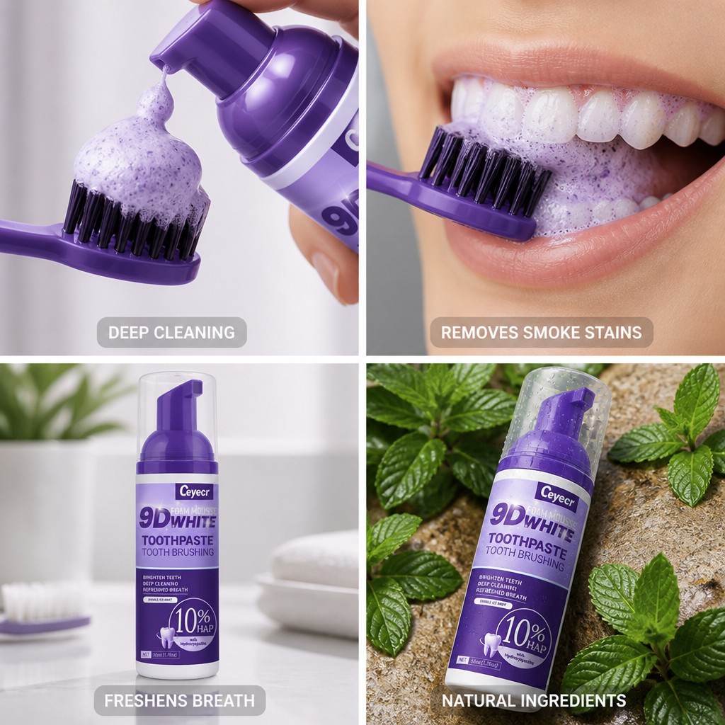 Smoke-Stain Removing Natural Mint Teeth Whitening Mousse (50 mL) | elesira