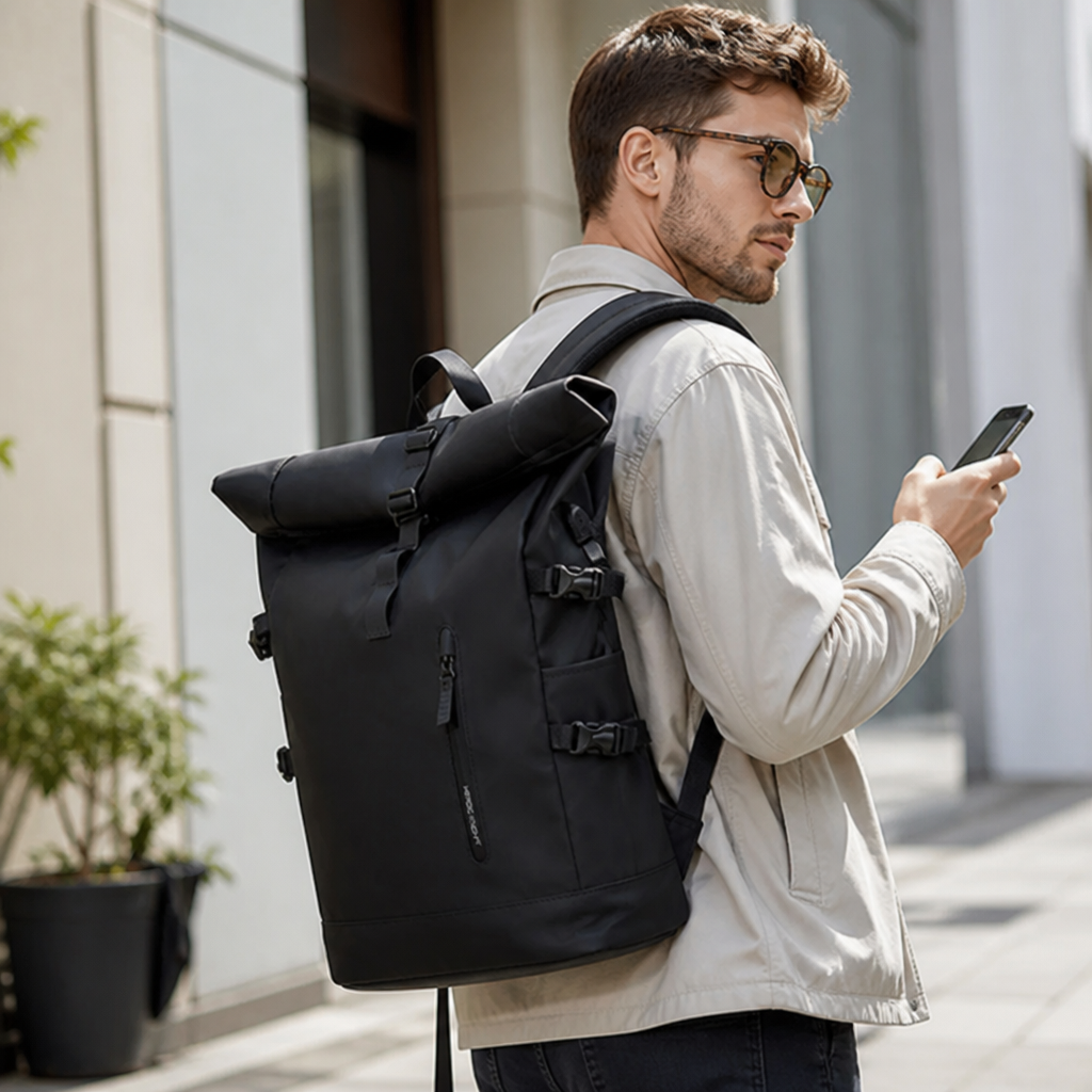 Rucsac-convertibil tip coborâtor, hidrofug, cu închidere rulată (18–25L) | elesira