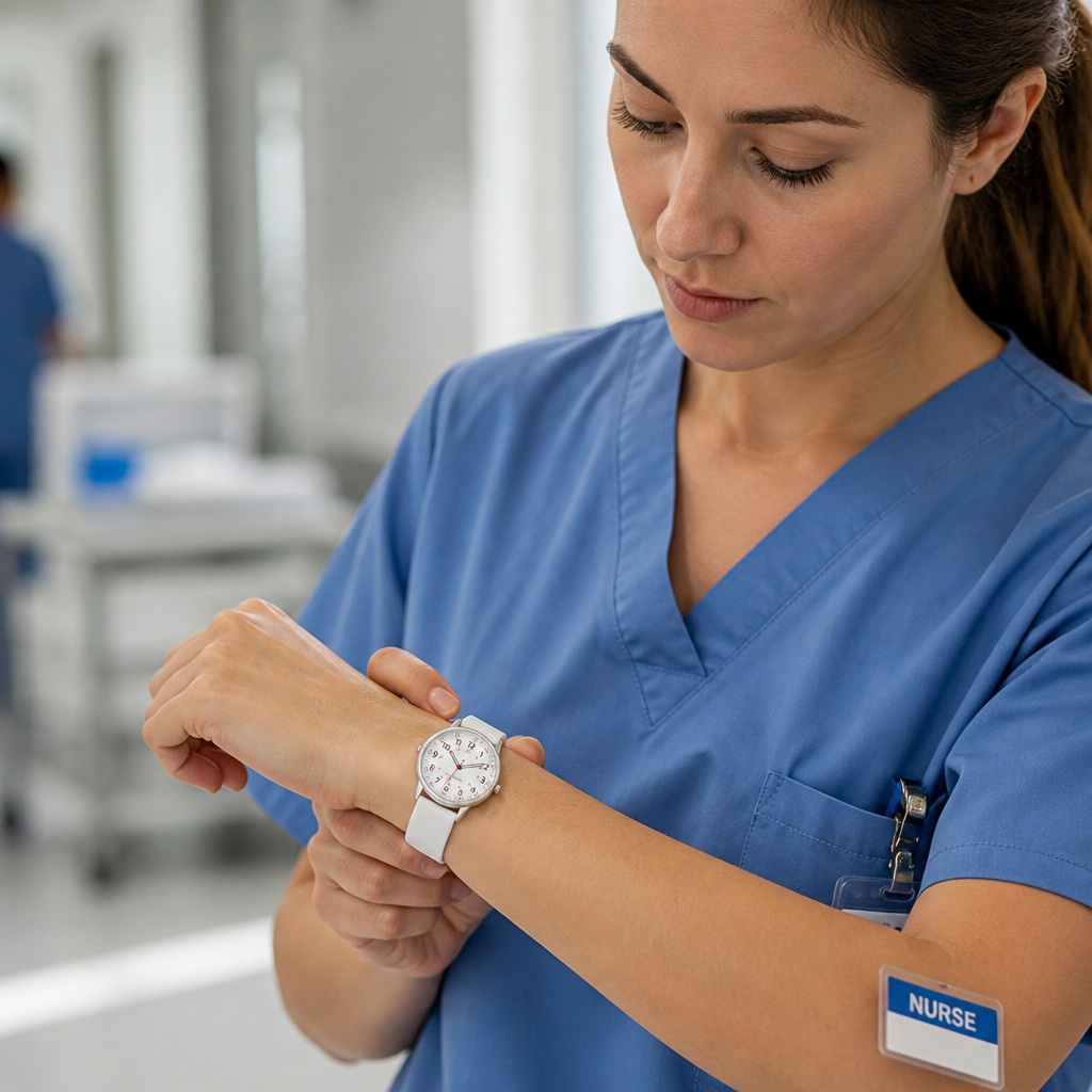Waterproof Easy-To-Read Nurse Watch (Silicone Band) | elesira