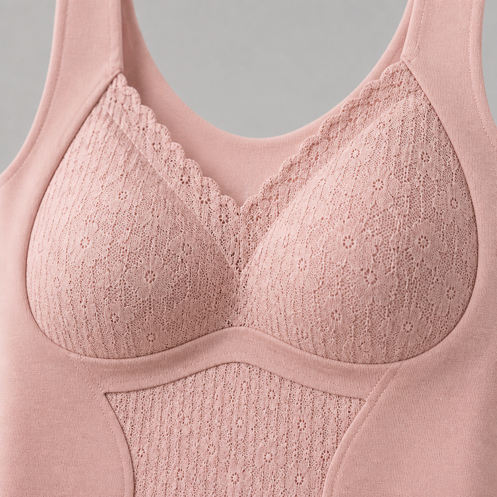 VeloFlex – Termisk, sømløs modellerende camisole med integreret blonde-bh | elesira