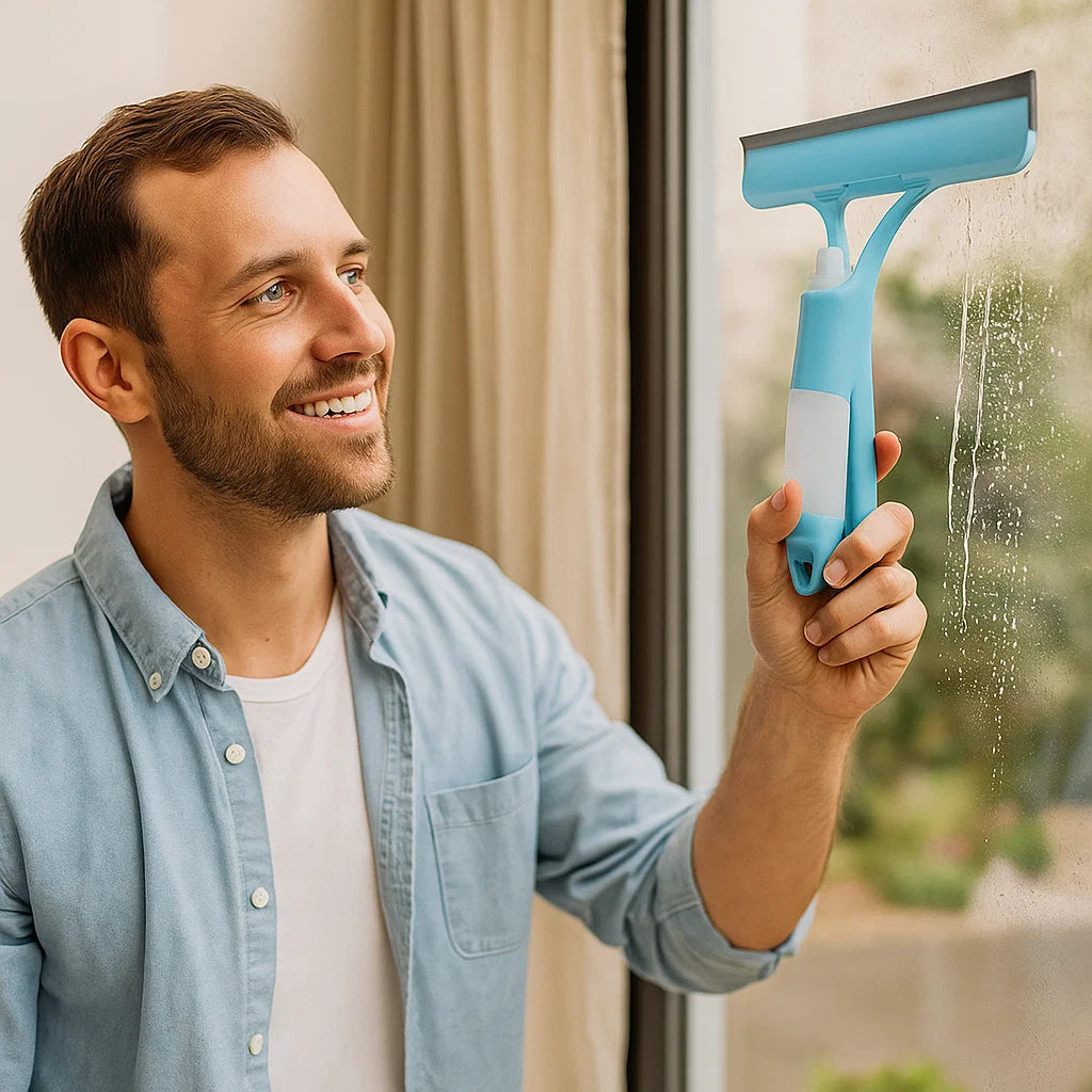Limpiacristales con pulverizador integrado – herramienta de limpieza sin marcas | elesira