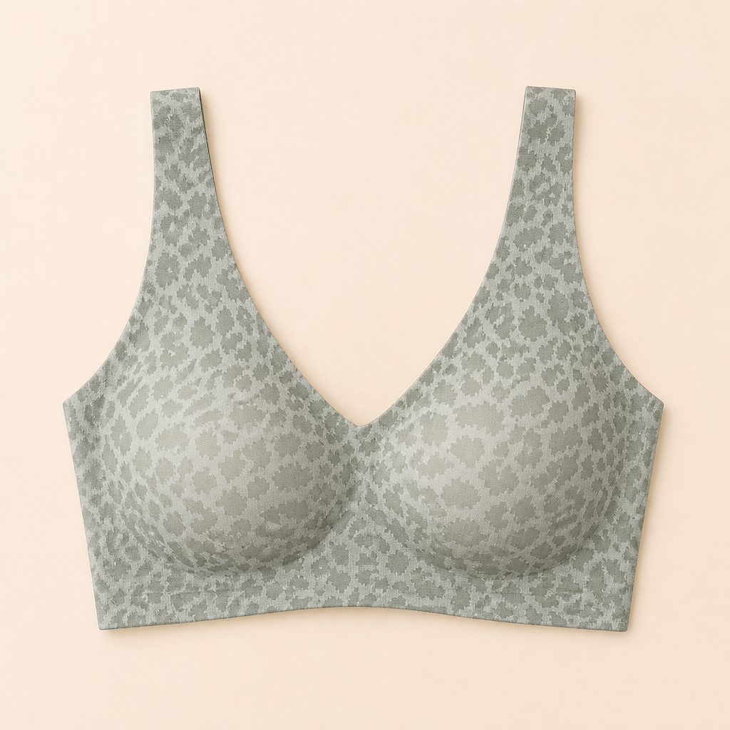SilquiEase – Wireless Seamless Leopard Print Bra with Cut-Out Back | elesira