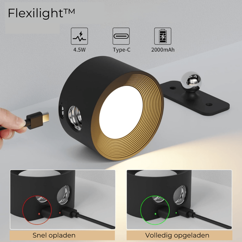 BrightBeam Cordless 360 Degree Wall Lamp Rechargeable Wireless | elesira